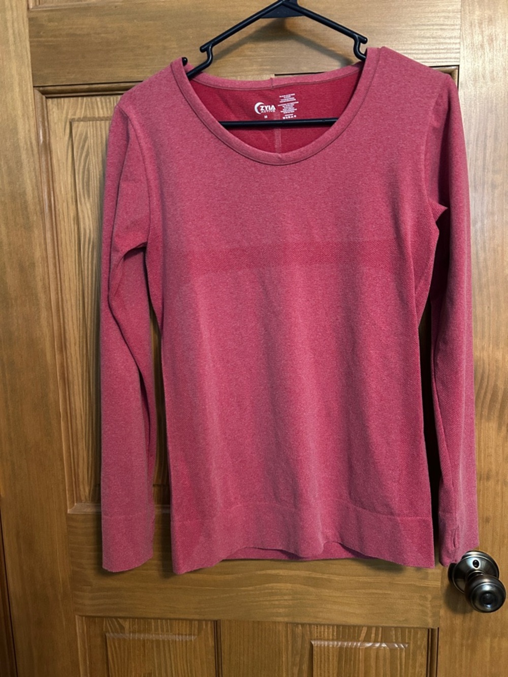 Zyia Active Soft Scoop Neck Long Sleeve Top - Raspberry Pink